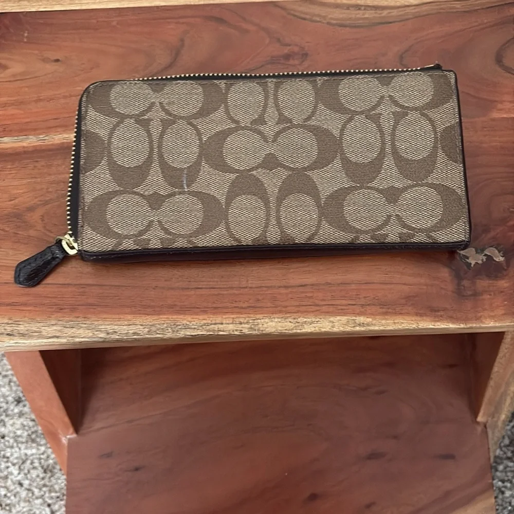 Coach Brown Zip Wallet - Picture 2 of 5